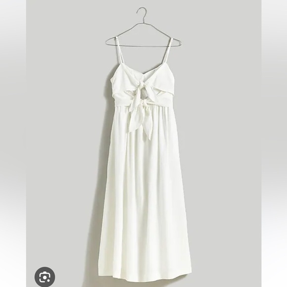 Madewell Double-Tie Cutout Sweetheart Midi Dress NL181 white - Picture 4 of 7